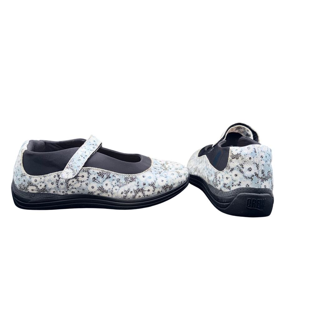 Drew Rose Mary Jane Shoes Women's 10WW Extra Wide Blue Floral Leather Comfort